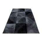 PLUS - Tapis à poils courts graphique noir - PLU8003NOI PLUS