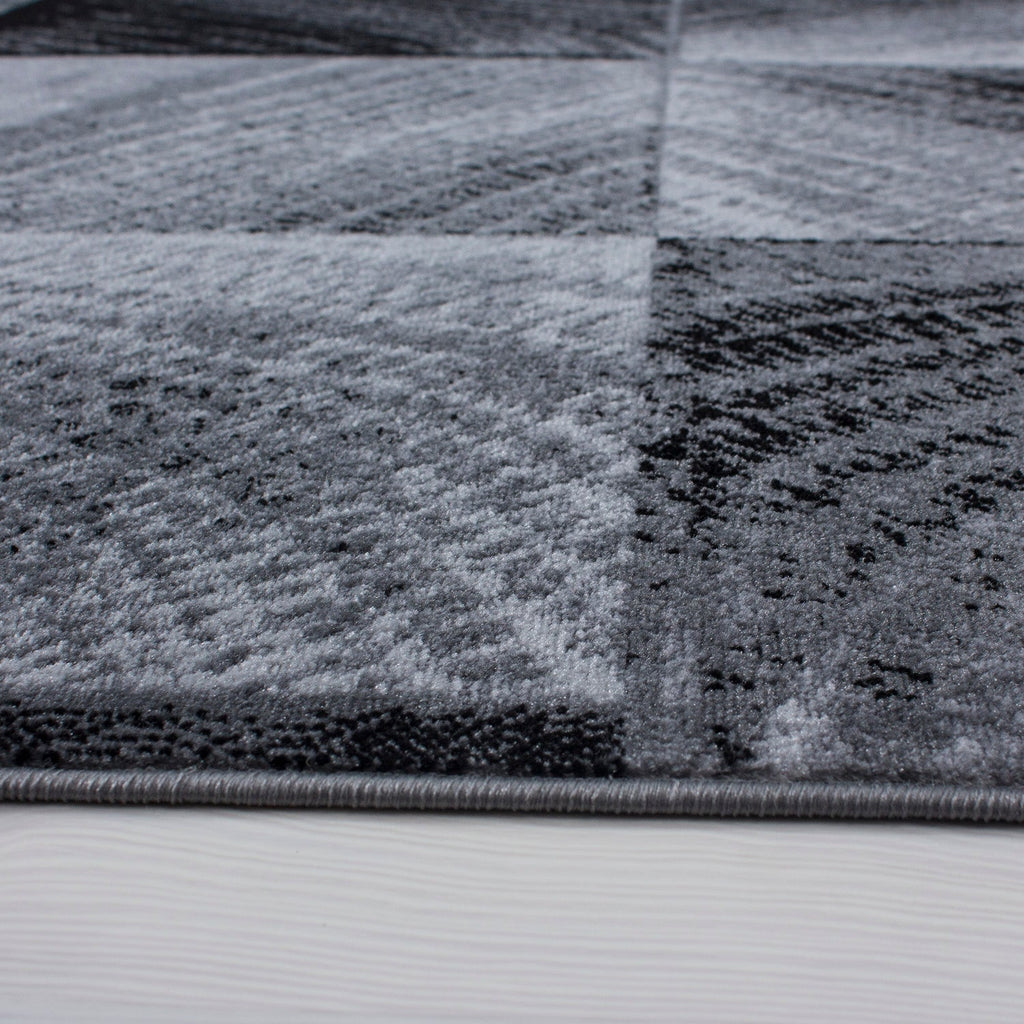 PLUS - Tapis à poils courts graphique noir - PLU8003NOI PLUS