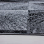 PLUS - Tapis à poils courts graphique noir - PLU8003NOI PLUS