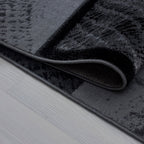 PLUS - Tapis à poils courts graphique noir - PLU8003NOI PLUS