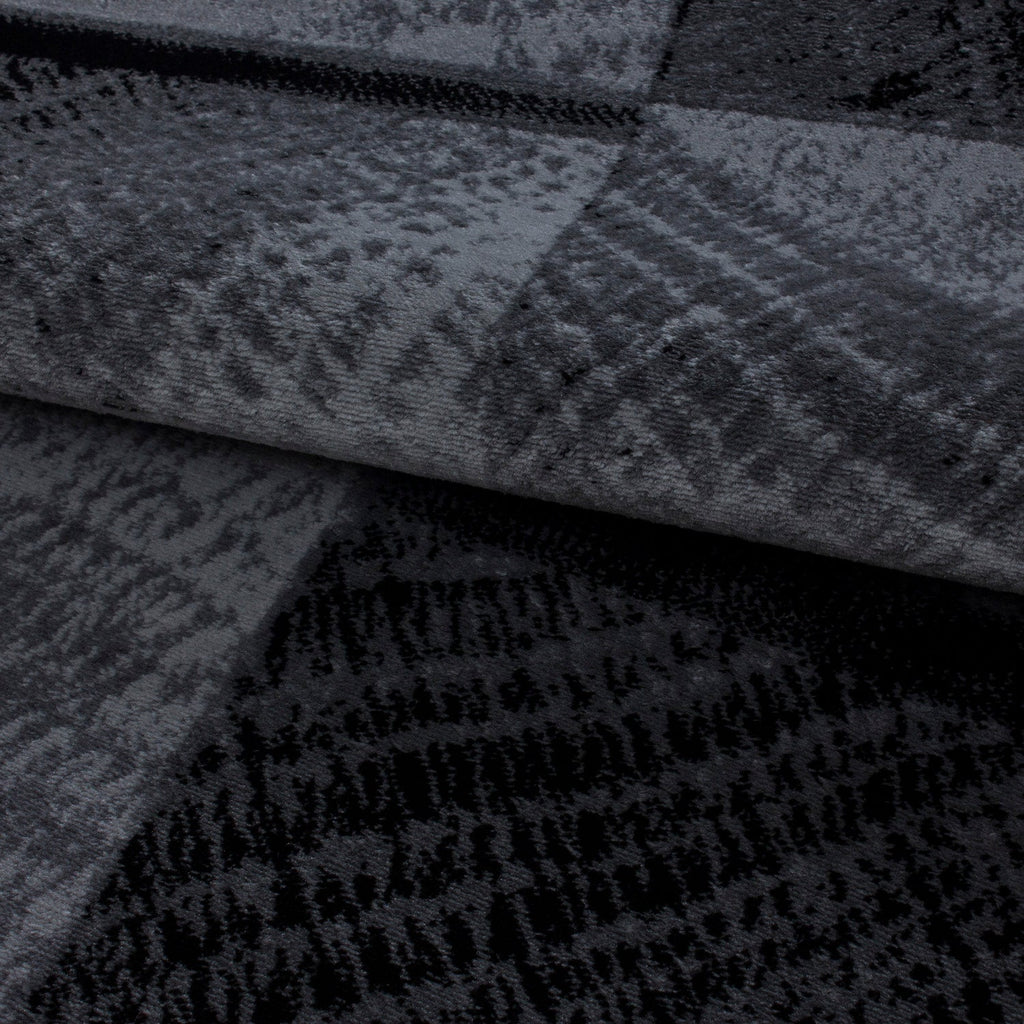 PLUS - Tapis à poils courts graphique noir - PLU8003NOI PLUS