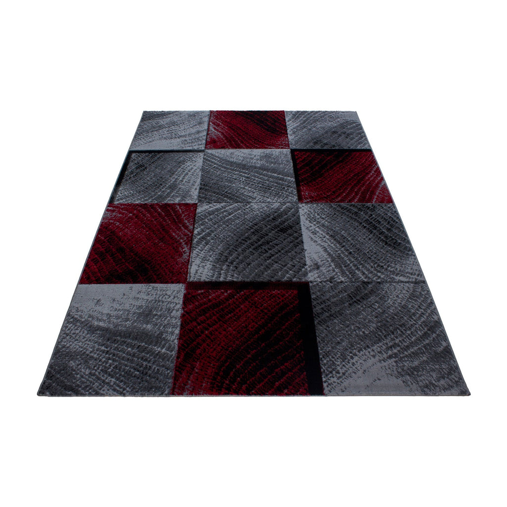 PLUS - Tapis à poils courts graphique rouge - PLU8003ROU PLUS