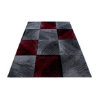 PLUS - Tapis à poils courts graphique rouge - PLU8003ROU PLUS