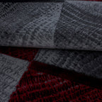 PLUS - Tapis à poils courts graphique rouge - PLU8003ROU PLUS