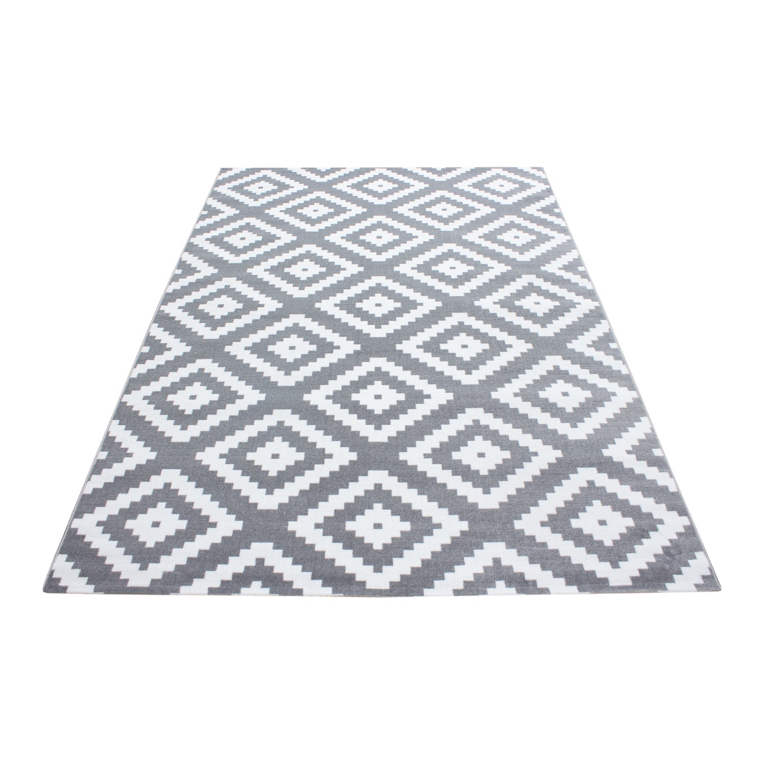 PLUS - Tapis à poils courts losange gris - PLU8005GRI PLUS