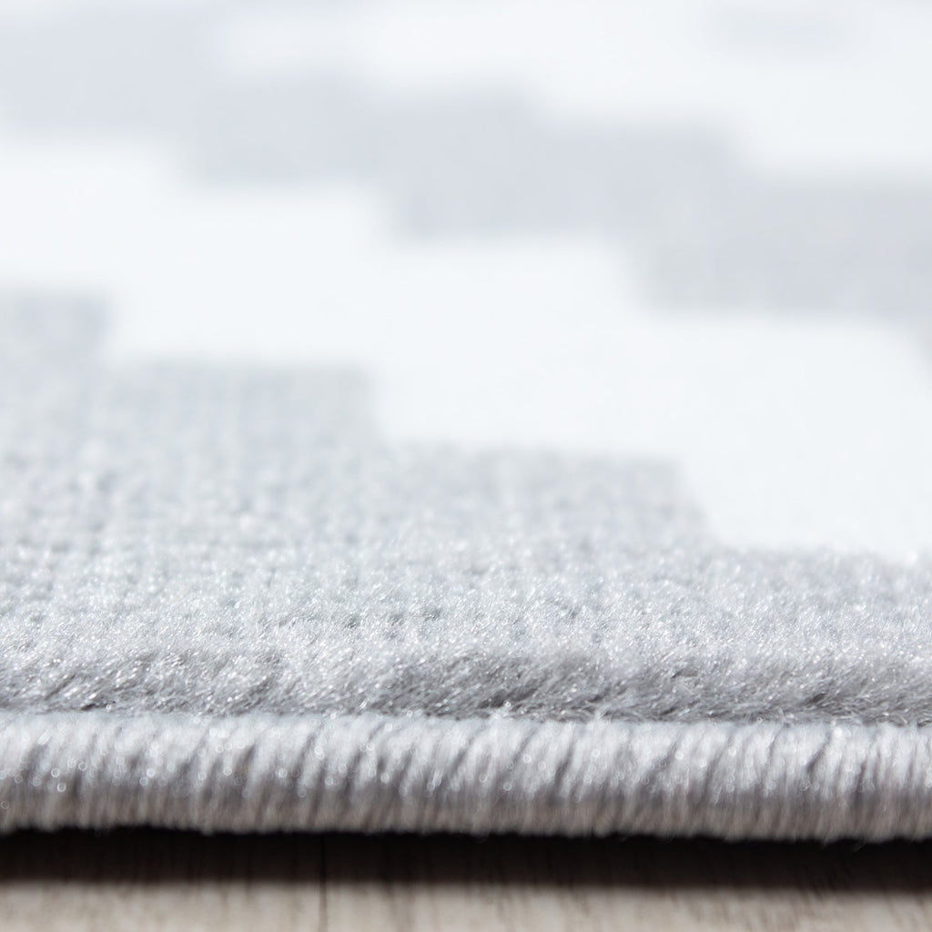 PLUS - Tapis à poils courts losange gris - PLU8005GRI PLUS