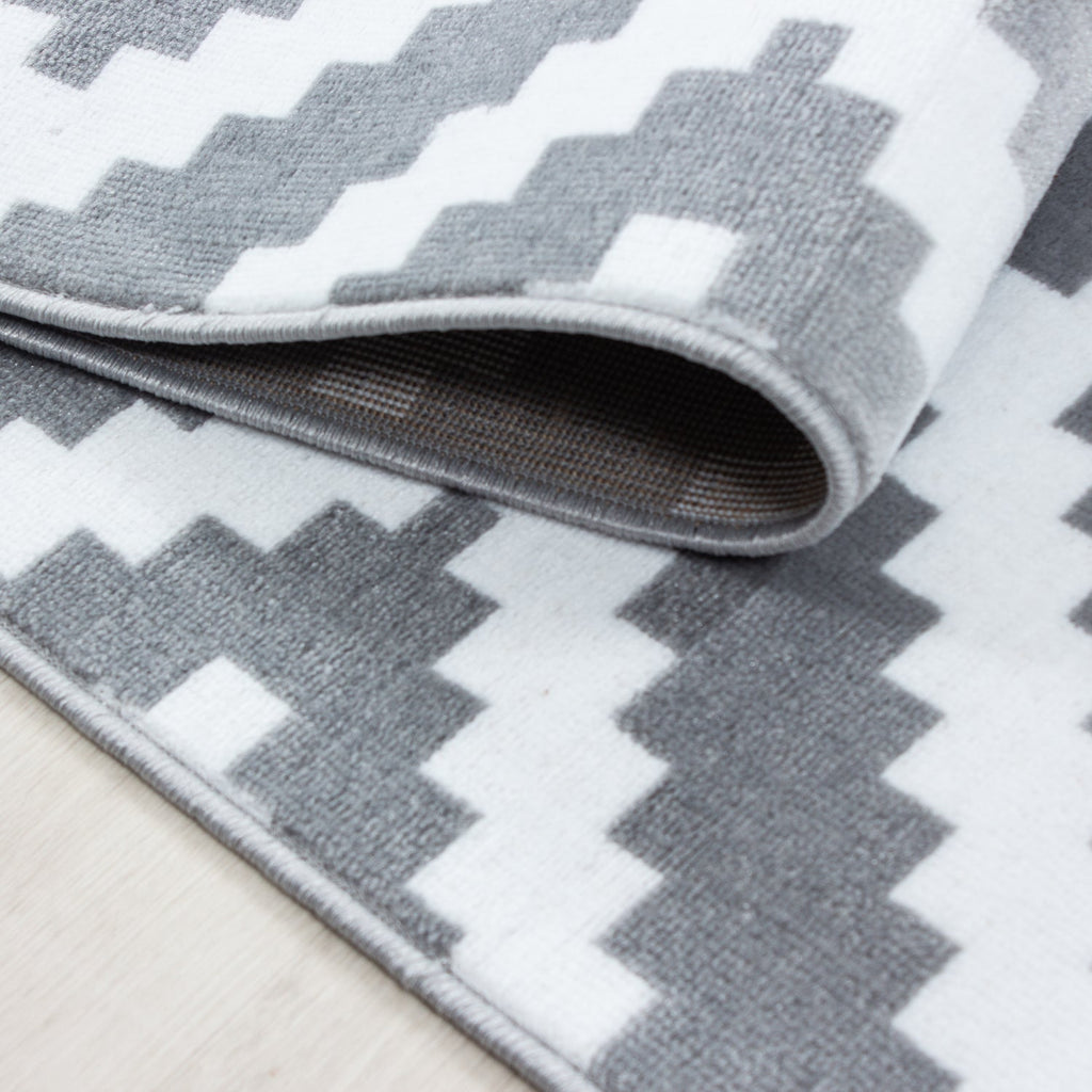 PLUS - Tapis à poils courts losange gris - PLU8005GRI PLUS