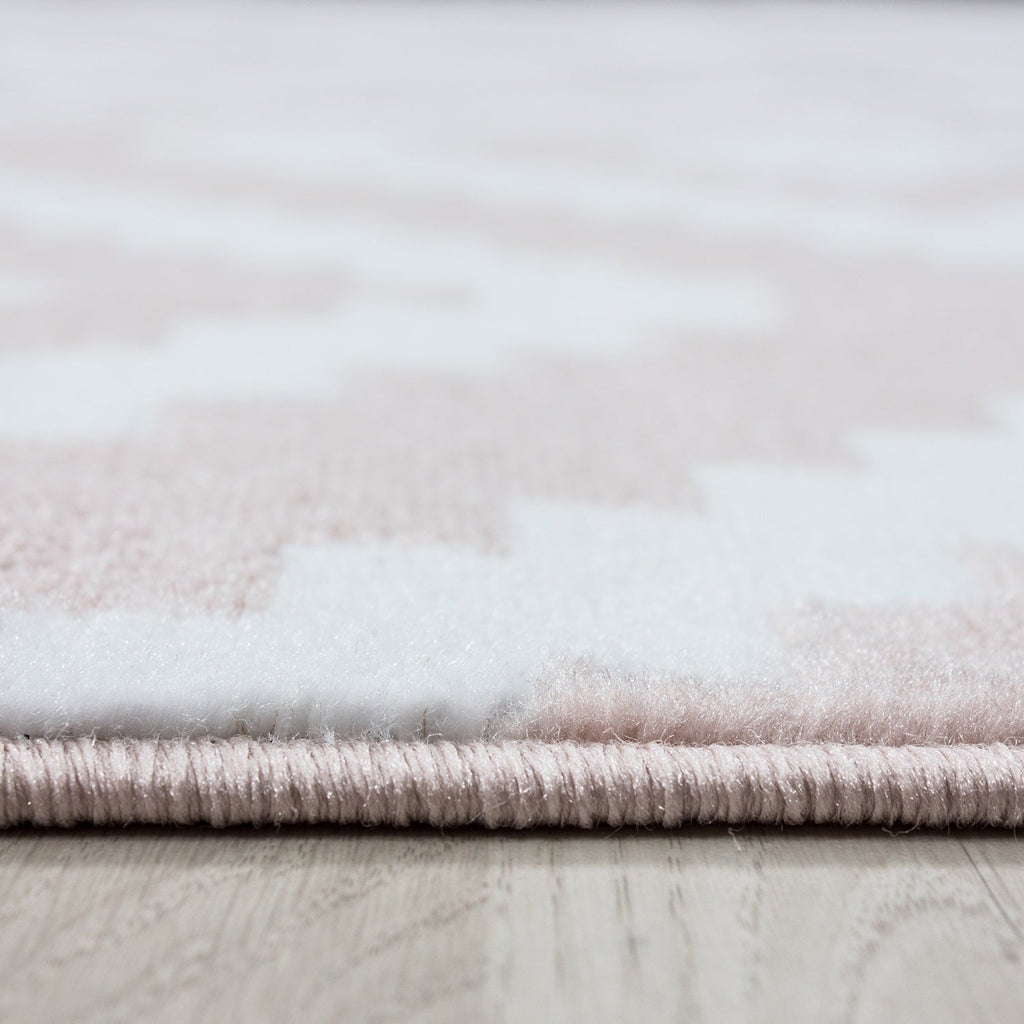 PLUS - Tapis à poils courts losange rose - PLU8005ROS PLUS