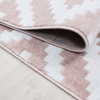 PLUS - Tapis à poils courts losange rose - PLU8005ROS PLUS