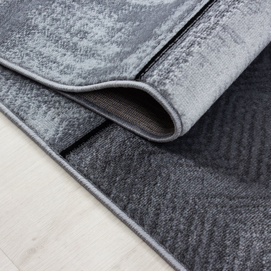 PLUS - Tapis à poils courts effet briques noir - PLU8007NOI PLUS