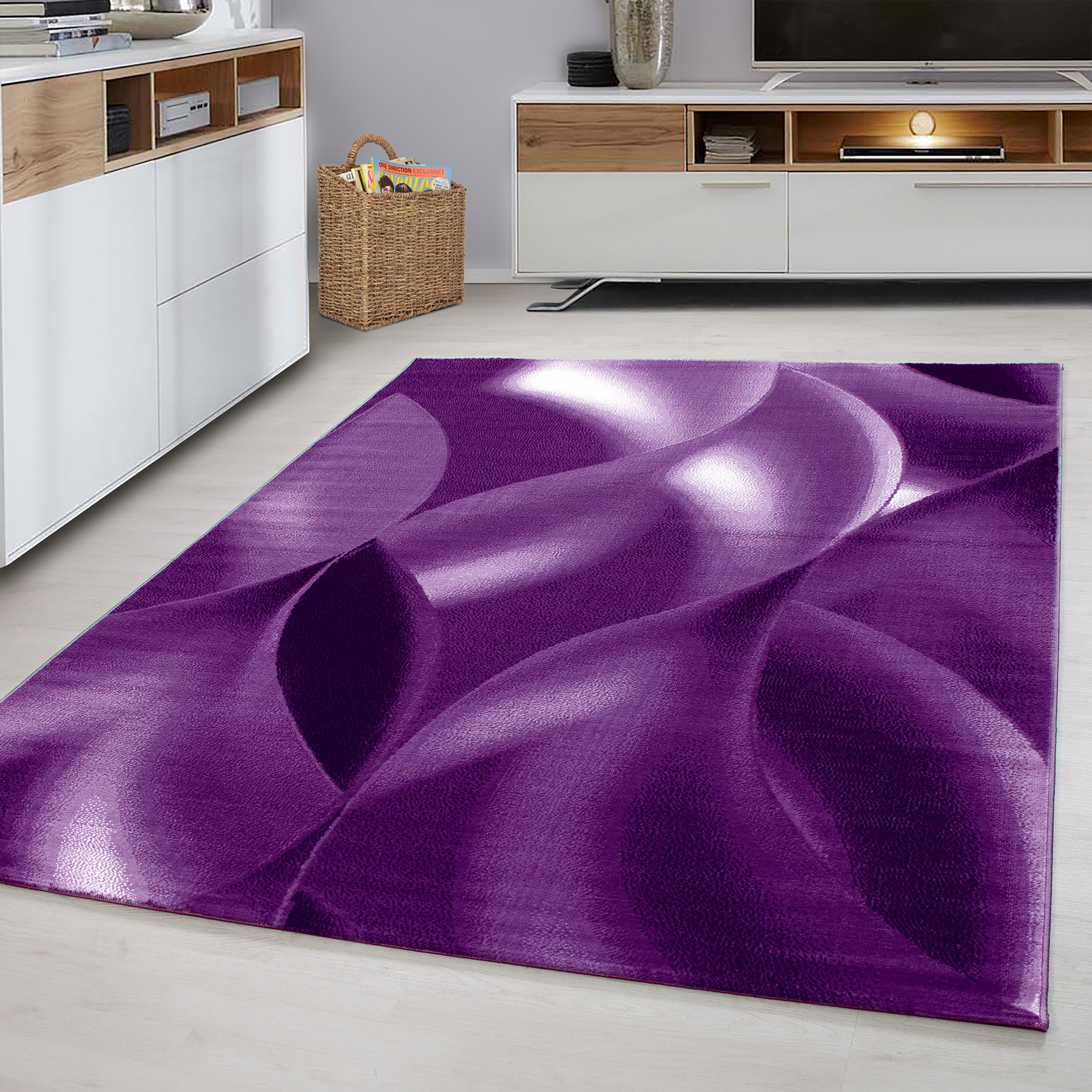 PLUS - Tapis à poils courts design violet - PLU8008LIL PLUS