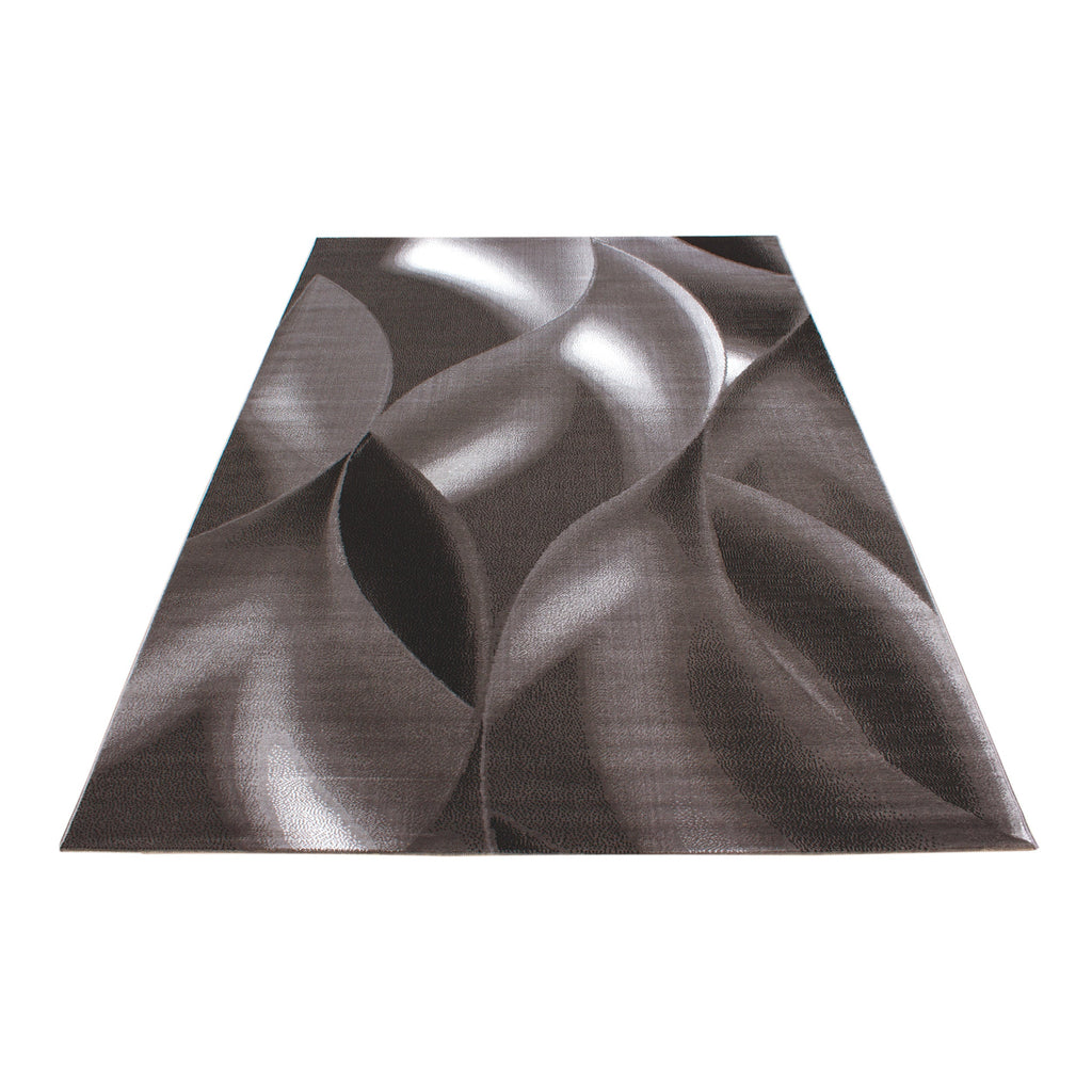 PLUS - Tapis à poils courts design marron - PLU8008MAR PLUS