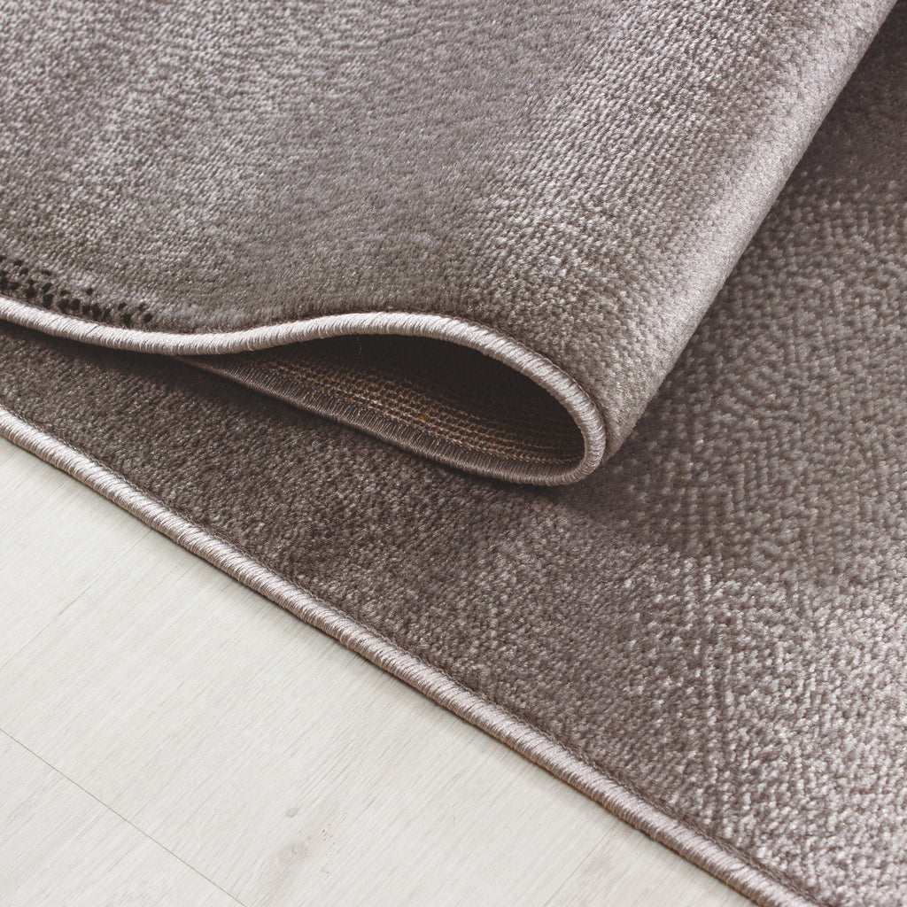 PLUS - Tapis à poils courts design marron - PLU8008MAR PLUS