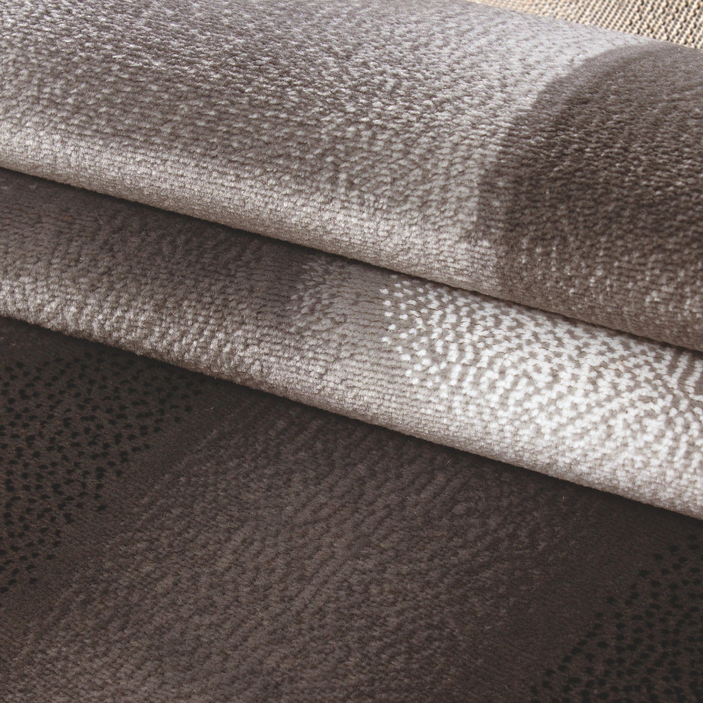 PLUS - Tapis à poils courts design marron - PLU8008MAR PLUS