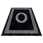 PLUS - Tapis à poils courts style grec noir - PLU8009NOI PLUS