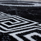 PLUS - Tapis à poils courts style grec noir - PLU8009NOI PLUS
