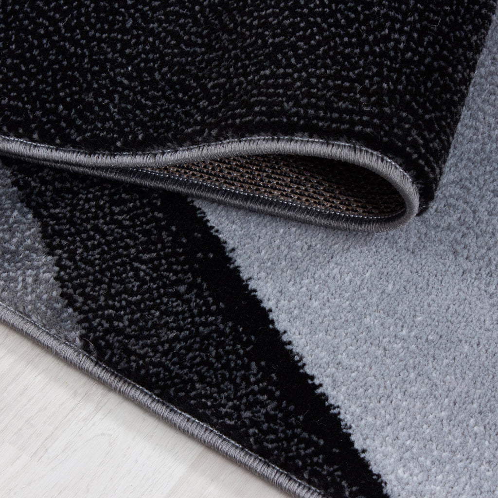 PLUS - Tapis à poils courts vague noir - PLU8010NOI PLUS