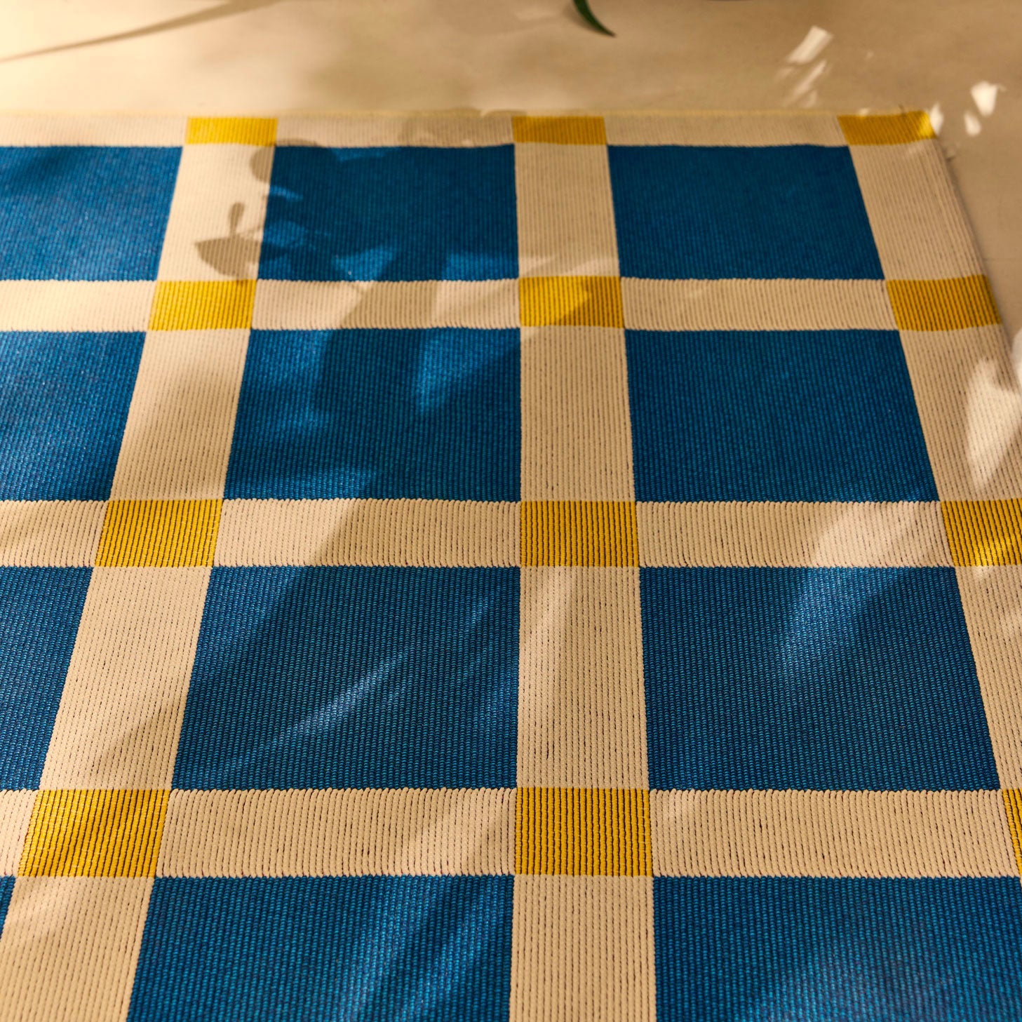 POSITANO - Tapis de terrasse bleu à carreaux - POS703BLE POSITANO