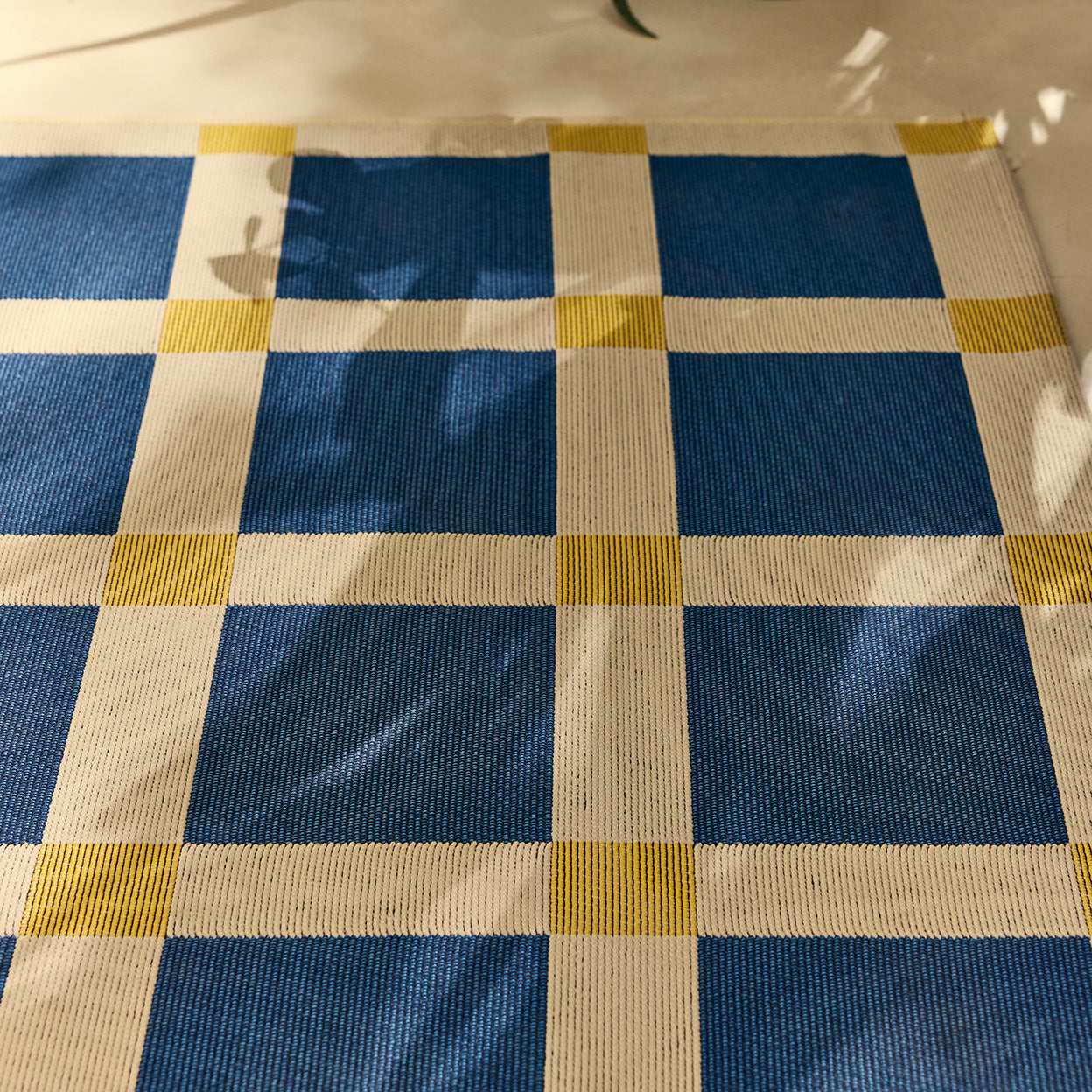POSITANO - Tapis de terrasse bleu à carreaux - POS703BLE POSITANO