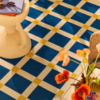 POSITANO - Tapis de terrasse bleu à carreaux - POS703BLE POSITANO