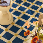 POSITANO - Tapis de terrasse bleu à carreaux - POS703BLE POSITANO
