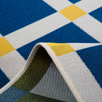 POSITANO - Tapis de terrasse bleu à carreaux - POS703BLE POSITANO