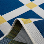 POSITANO - Tapis de terrasse bleu à carreaux - POS703BLE POSITANO