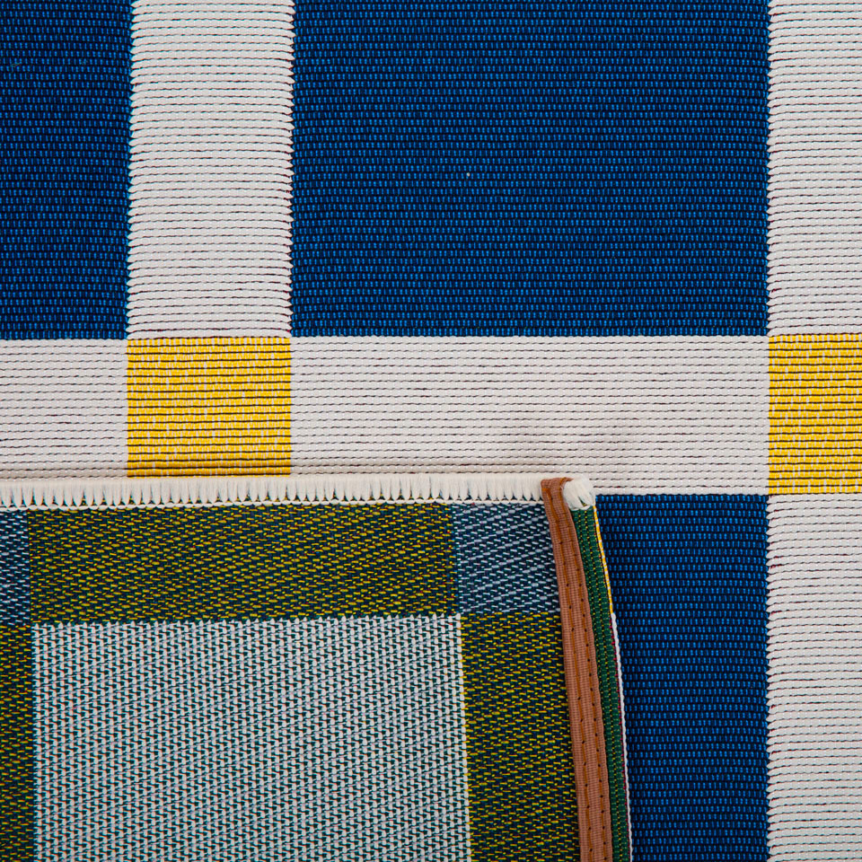 POSITANO - Tapis de terrasse bleu à carreaux - POS703BLE POSITANO