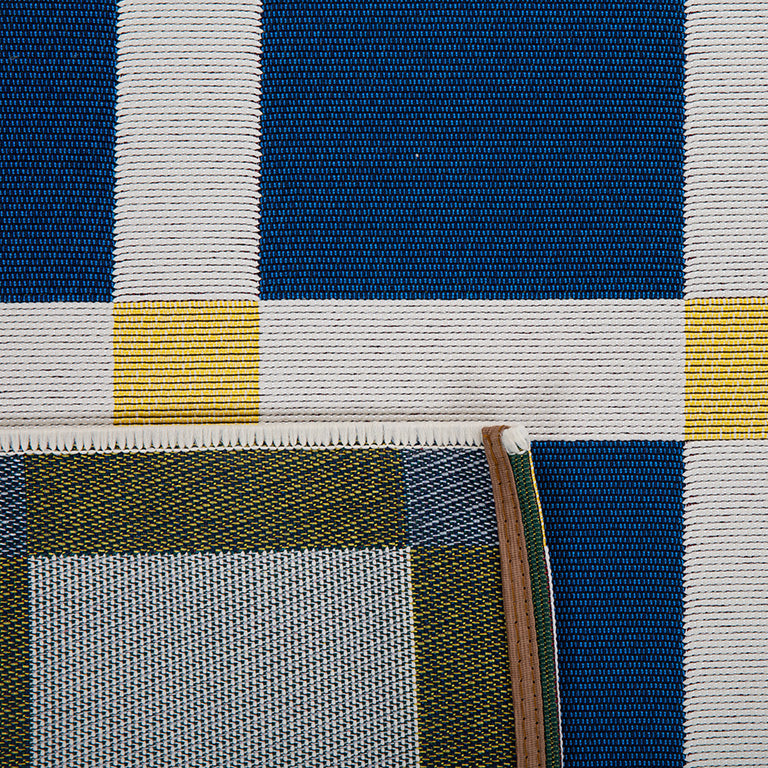 POSITANO - Tapis de terrasse bleu à carreaux - POS703BLE POSITANO