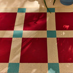POSITANO - Tapis de terrasse bordeaux à carreaux - POS703BOR POSITANO