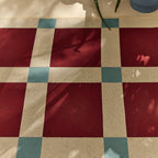 POSITANO - Tapis de terrasse bordeaux à carreaux - POS703BOR POSITANO