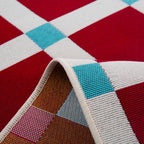 POSITANO - Tapis de terrasse bordeaux à carreaux - POS703BOR POSITANO