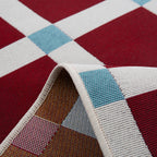 POSITANO - Tapis de terrasse bordeaux à carreaux - POS703BOR POSITANO