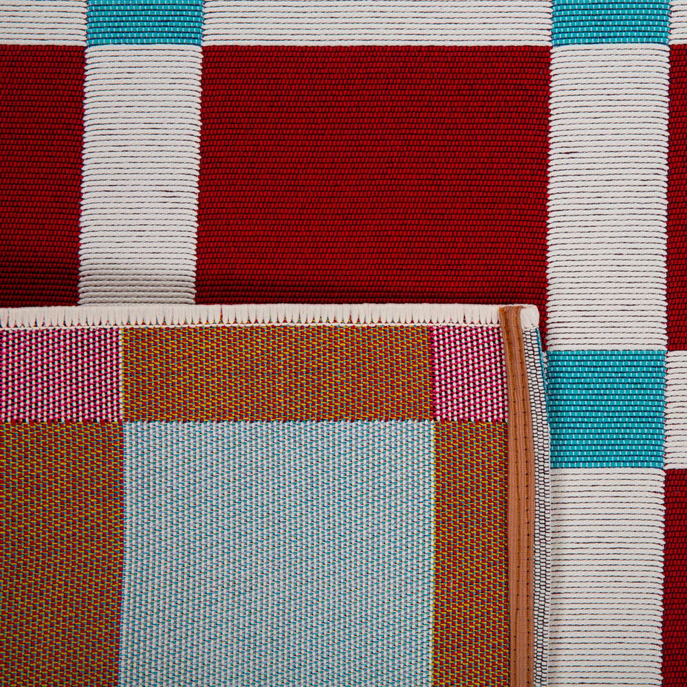 POSITANO - Tapis de terrasse bordeaux à carreaux - POS703BOR POSITANO