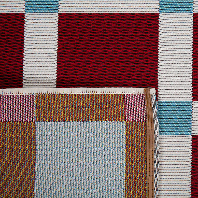 POSITANO - Tapis de terrasse bordeaux à carreaux - POS703BOR POSITANO