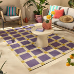 POSITANO - Tapis de terrasse violet à carreaux - POS703VIO POSITANO