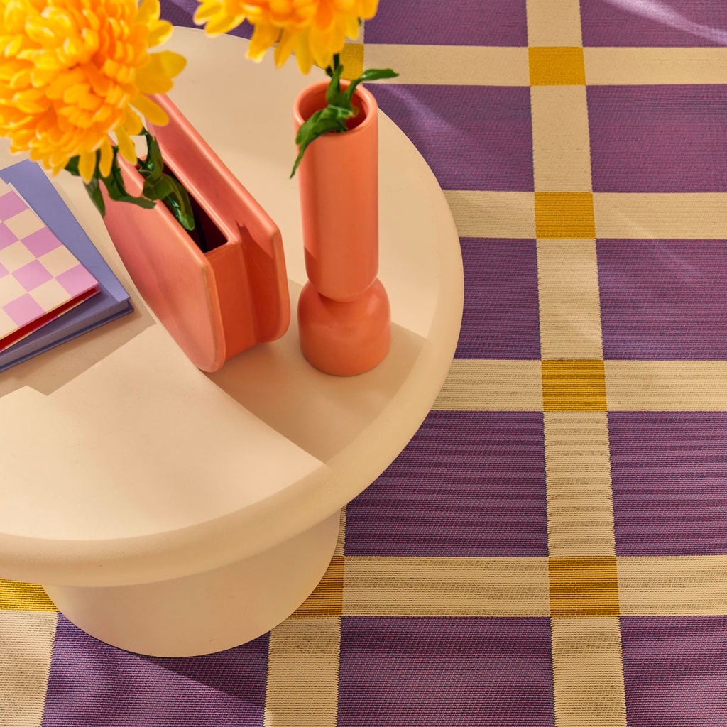 POSITANO - Tapis de terrasse violet à carreaux - POS703VIO POSITANO