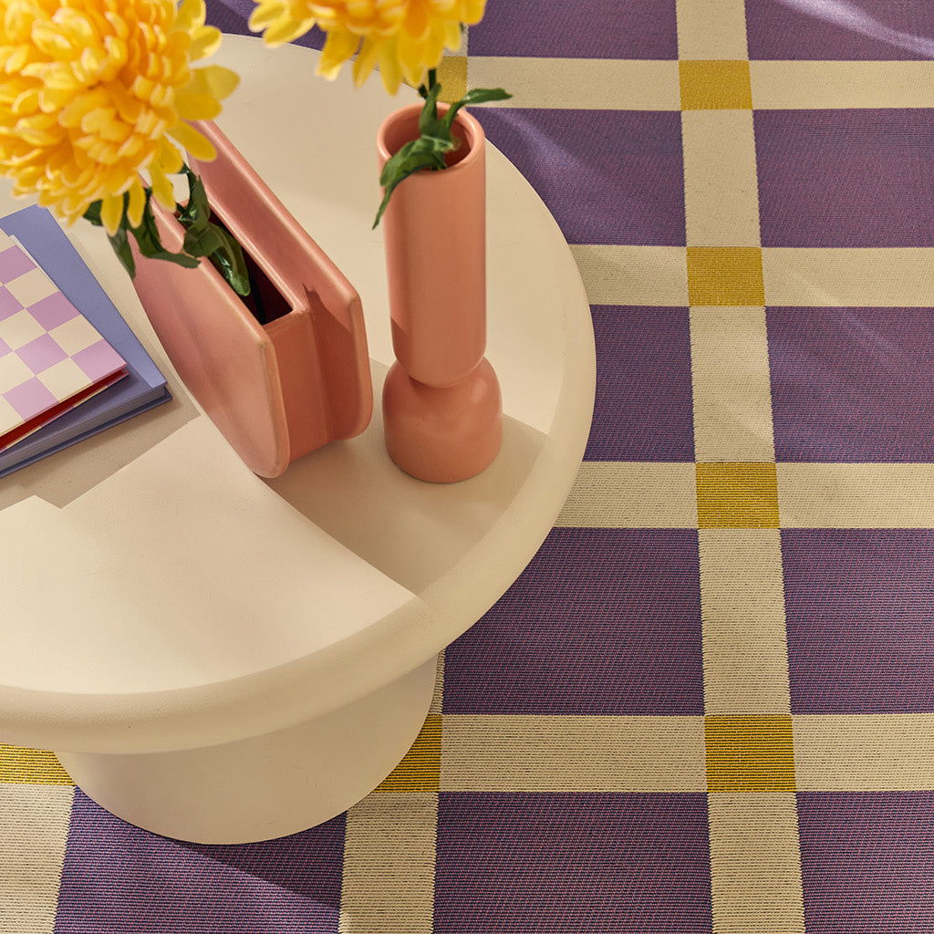 POSITANO - Tapis de terrasse violet à carreaux - POS703VIO POSITANO