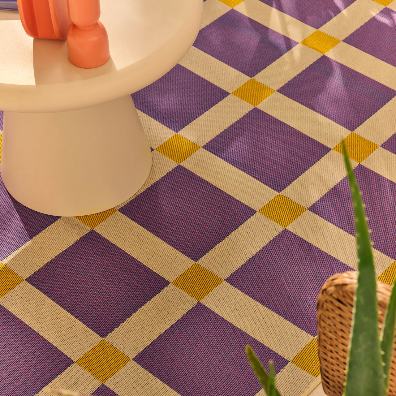 POSITANO - Tapis de terrasse violet à carreaux - POS703VIO POSITANO