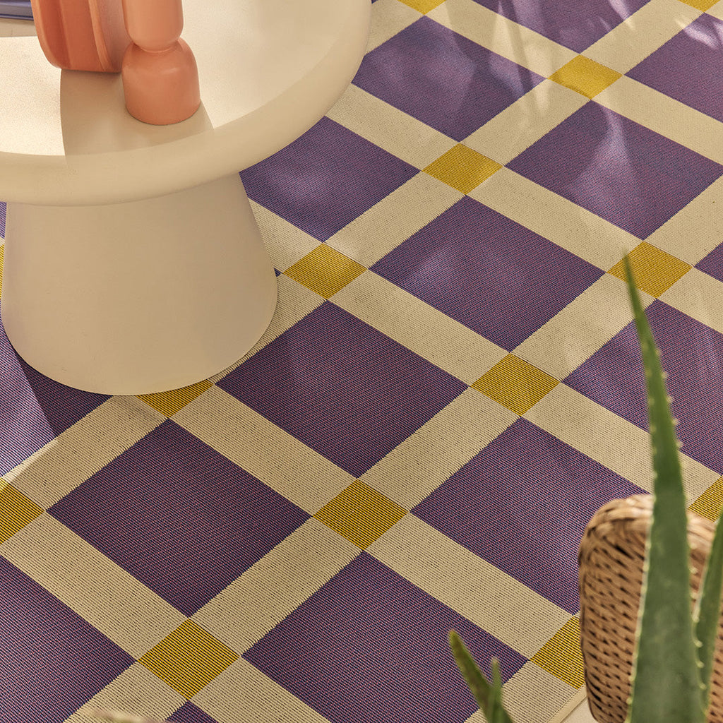 POSITANO - Tapis de terrasse violet à carreaux - POS703VIO POSITANO