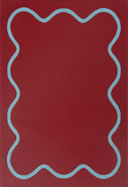 POSITANO - Tapis de terrasse bordeaux à motif ondulé - POS704BOR POSITANO