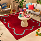 POSITANO - Tapis de terrasse bordeaux à motif ondulé - POS704BOR POSITANO