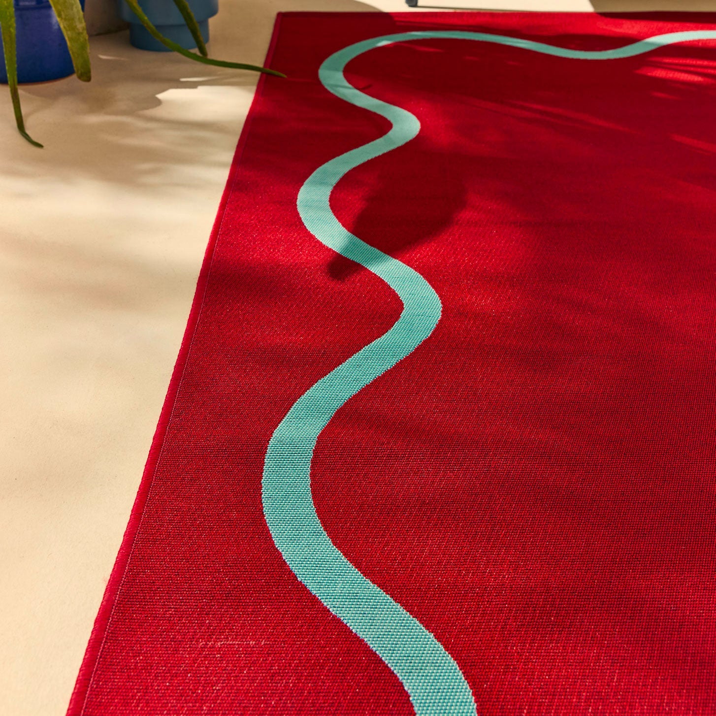 POSITANO - Tapis de terrasse bordeaux à motif ondulé - POS704BOR POSITANO