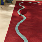 POSITANO - Tapis de terrasse bordeaux à motif ondulé - POS704BOR POSITANO