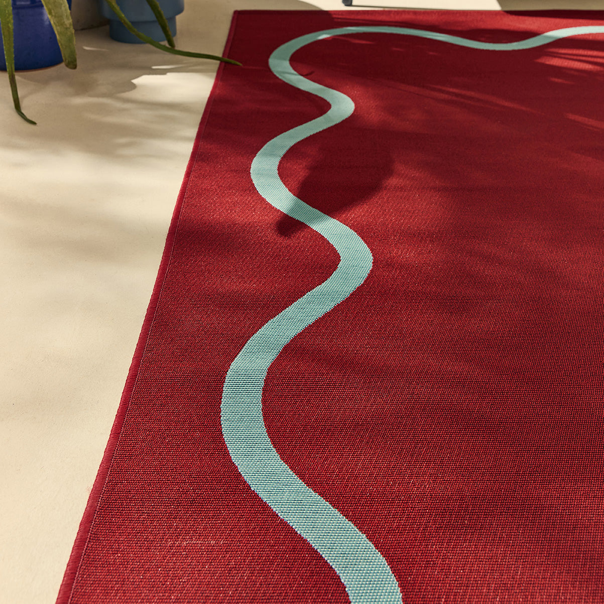 POSITANO - Tapis de terrasse bordeaux à motif ondulé - POS704BOR POSITANO