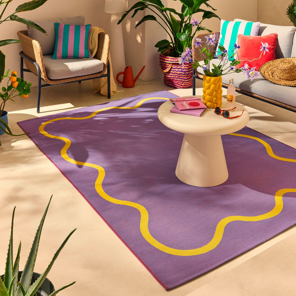POSITANO - Tapis de terrasse violet à motif ondulé - POS704VIO POSITANO