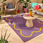 POSITANO - Tapis de terrasse violet à motif ondulé - POS704VIO POSITANO