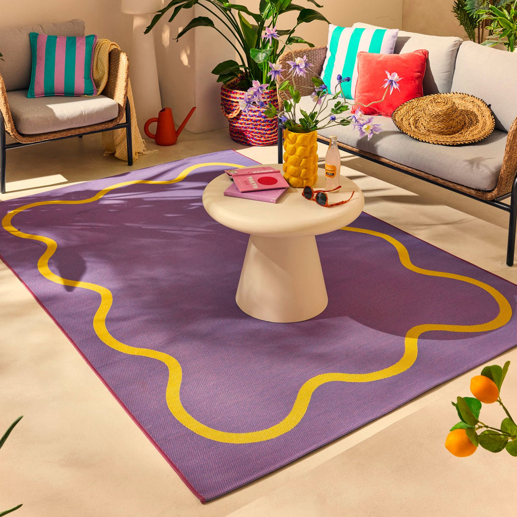POSITANO - Tapis de terrasse violet à motif ondulé - POS704VIO POSITANO