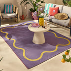 POSITANO - Tapis de terrasse violet à motif ondulé - POS704VIO POSITANO