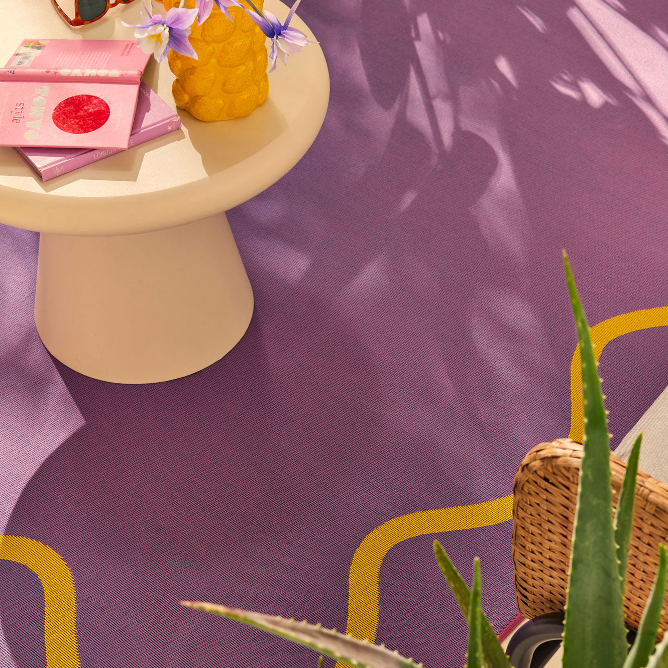 POSITANO - Tapis de terrasse violet à motif ondulé - POS704VIO POSITANO